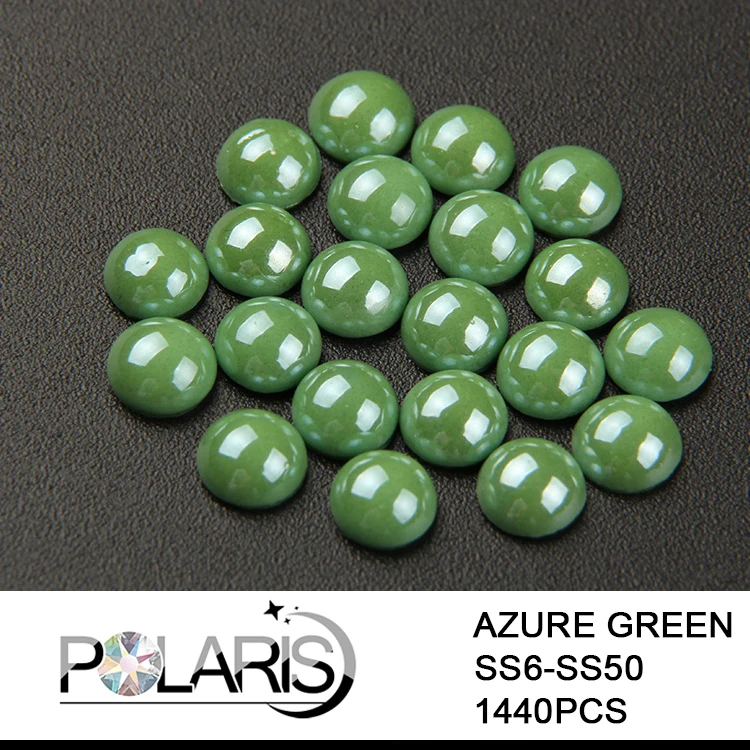 Azure Green Polaris AAAAA 42 цвета полукруглый исправление стразы керамическая жемчужина ss10/ss16/ss20/ss30 Стразы железные для одежды аксессуары - Цвет: Azure Green