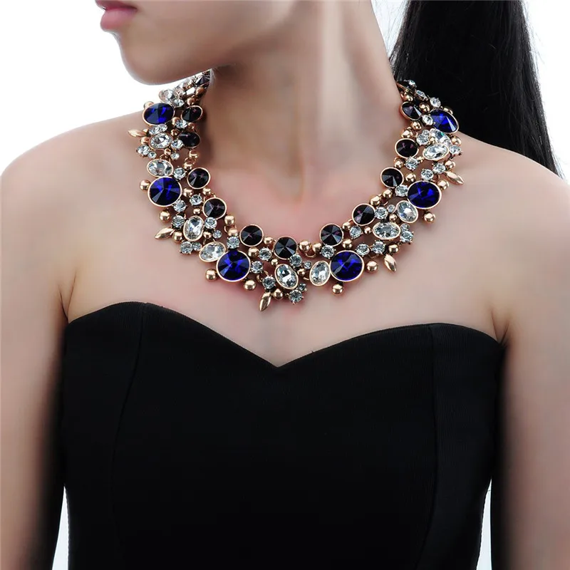 

6 Colors New Womens Glasses Choker Vintage Necklace Jewelry Statement Necklace Bib Choker Collar Women Fashion Jewelry