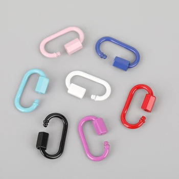 

10pcs/Lot 10X20mm Enamel Oval Lock Carabiner Jewelry Charms,Enamel 0 Shape Metal Clasps Connector Earring Jewelry DIY Making