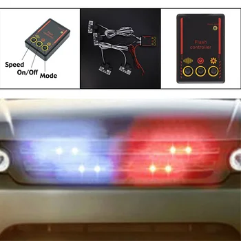 

1 Set 8LED One Trailer Four Car Mid-Net Flashing Light Warning Light Off-Road Roof Light Working Overhead Light