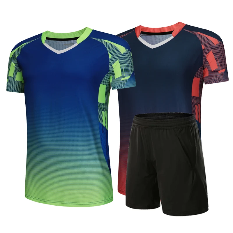 

Badminton Suit Men and Women Suit Quick-drying Round-collar Short-sleeve Competition Training Team Suit Table Tennis Sportswear