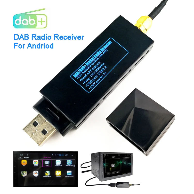 Digital Car Kit DAB Radio Receiver Adapter Audio Broadcast Antenna For Android 