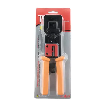 

Crimping Pliers Cable Crystal Rj45 Network Through-Hole Head Perforated Dual-Purpose Onleny Tool Steel Orange Black