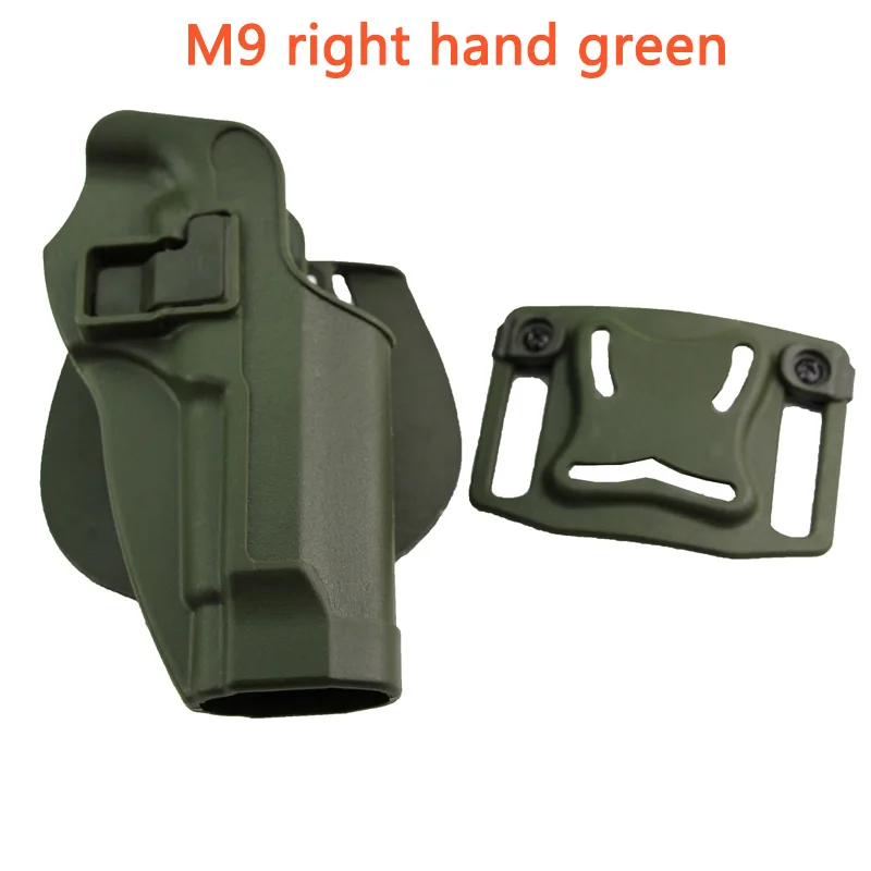 M9 right hand green Тактическая кобура для страйкбола пистолет чехол для Glock 17 18 19 22 26 Beretta M9 M92f Colt 1911 Sig p226 Usp поясной ремень кобура Сумка - Цвет: M9 right hand green