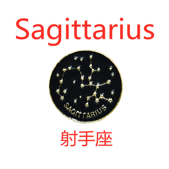 12 Constellation Badge Star Zodiac Sign Horoscope Leo Libra Virgo Enamel Brooch Personality Lapel Backpack Pins Jewelry