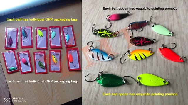 10pcs/Lot 2.5g 3.5g 5g Fishing Spoon Lure Sequin Swim Bait Isca Artificial Trout  Lure Pesca Fishing Tackle Leurre Truite Spoons