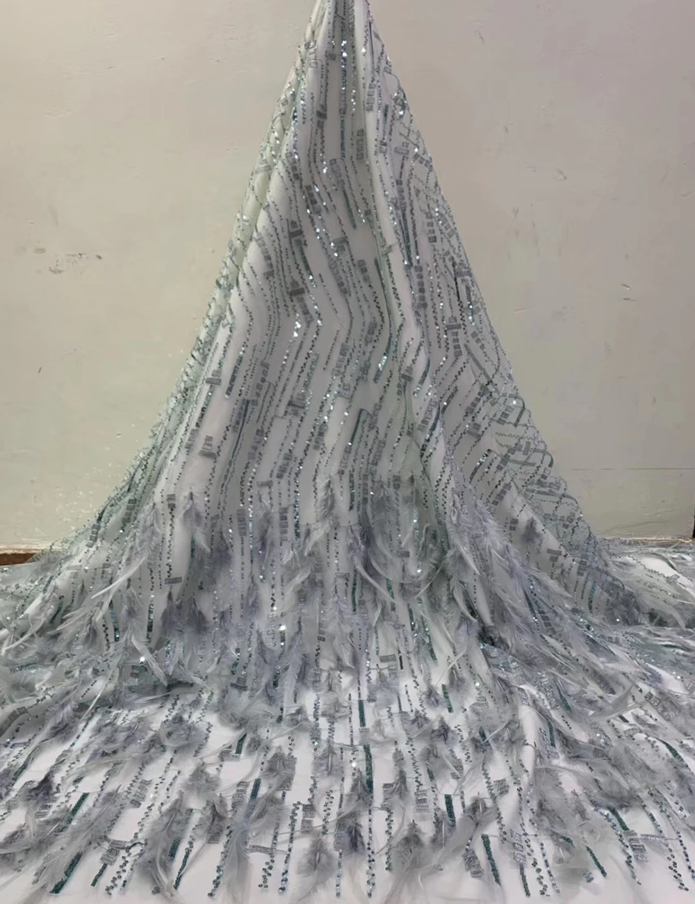 Африканская 3D перьевая кружевная ткань W140 новейшее Высокое качество Французский Тюль кружевная ткань нигерийская блестящая кружевная ткань для свадьбы