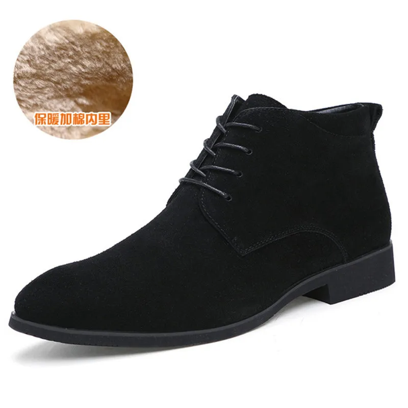 Ботильоны Для мужчин Бизнес ботинки «Челси»; Высокая Повседневная обувь уличные, из натуральной кожи Для мужчин s зимние ботинки мужской черного и серого цвета