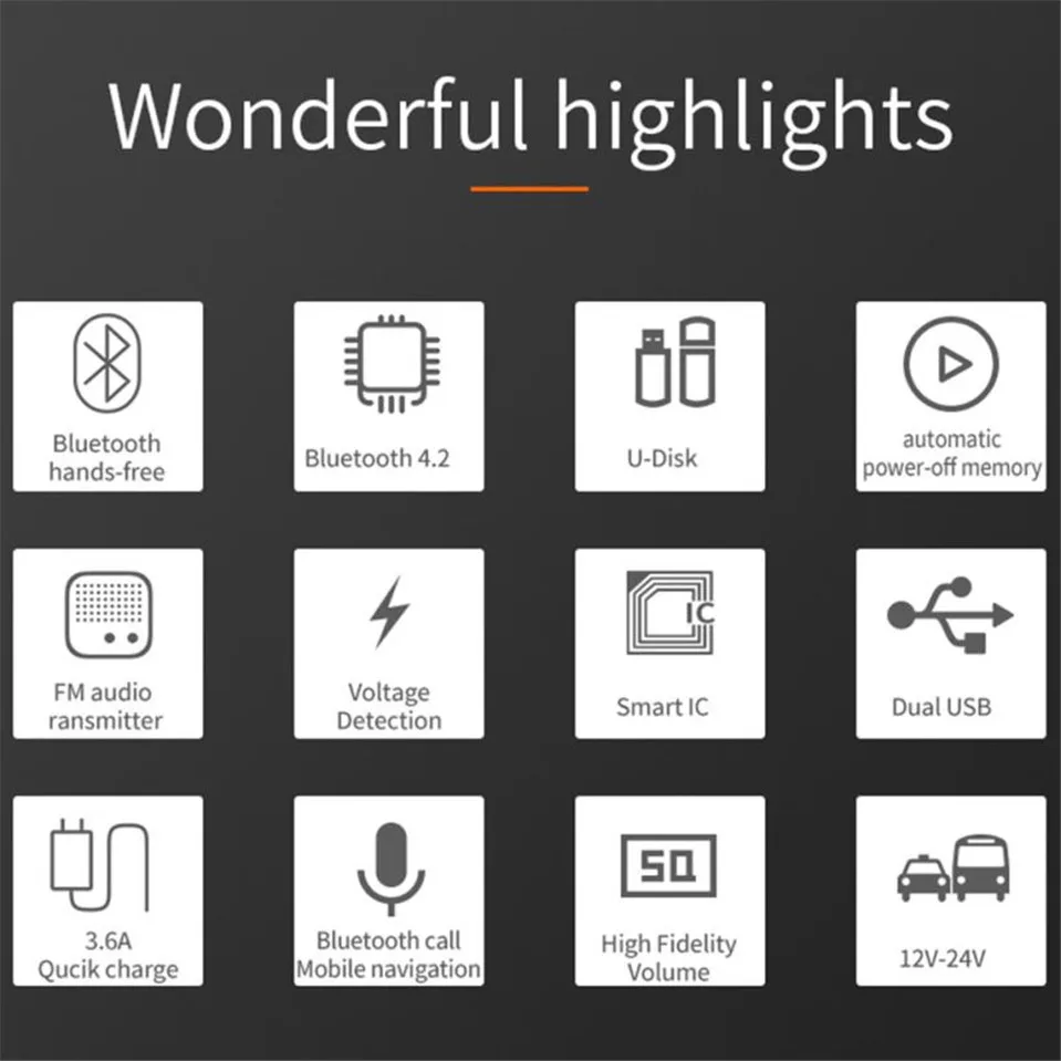 Bluetooth 4,2 версия автомобильный комплект MP3 беспроводной fm-передатчик двойной USB зарядное устройство Handsfree Поддержка открытые голосовые подсказки номер звонящего