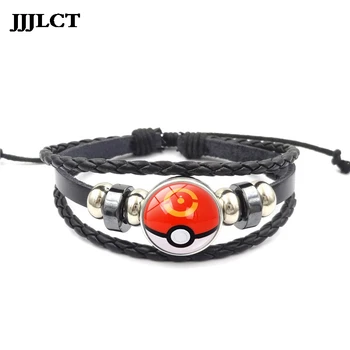 

Anime Pocket Cosplay Accessories Gemstone Bracelet Jewelry Wristband Poke Ball Cowhide Fashion New 2019