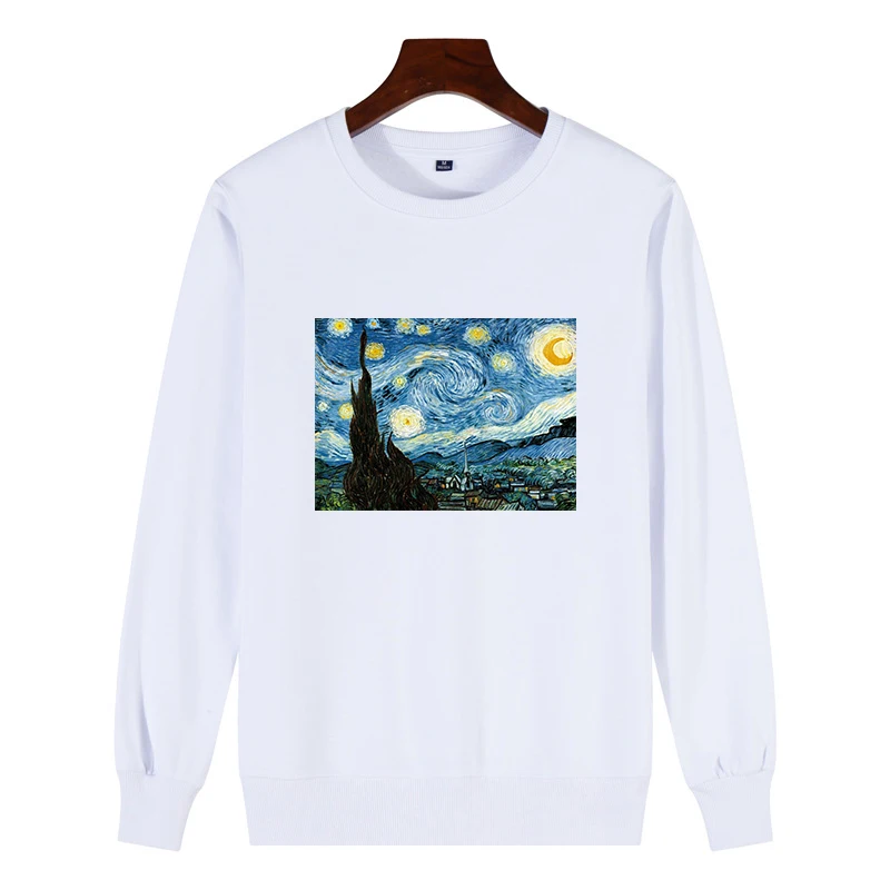 

Kpop Fashion Hoodies Van Gogh Art Oil Paint Harajuku Michelangelo Ulzzang Vintage Long Sleeve Hoody Ladies Oversized Sweatshirt