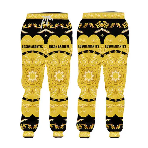 gold flower pants Мужские/женские русские спортивные штаны красные 3d орел Россия флаг печати джоггеры брюки унисекс повседневные спортивные брюки на шнурке на заказ S-6XL - Цвет: gold flower pants