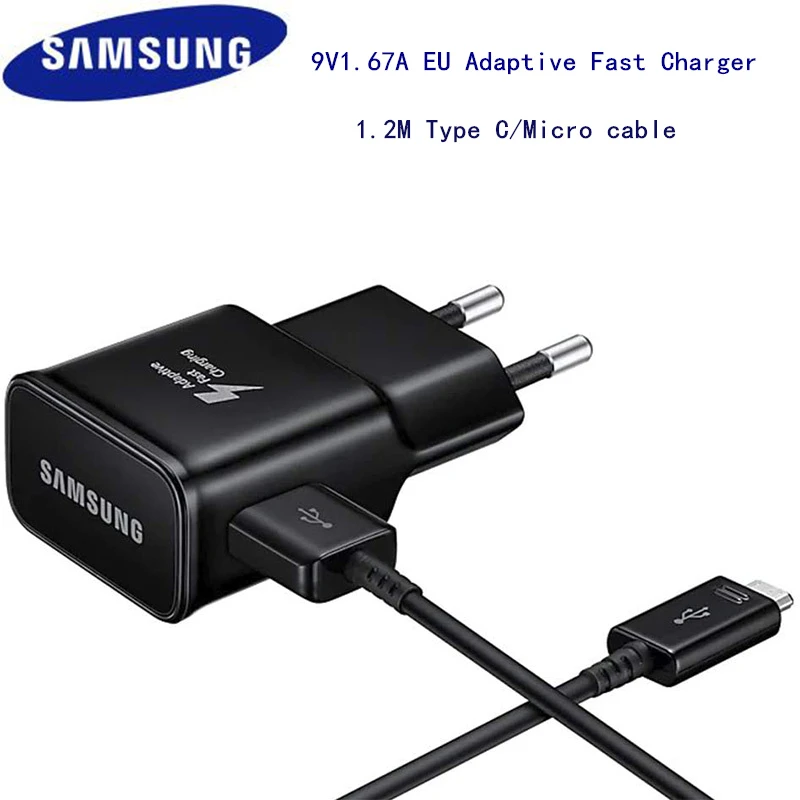 wallcharger Samsung 9V1.67A 15W Usb Adaptive Fast Charger Quick Charge Adapter 1.2M Type C Cable for Galaxy S10 S9 S8 Plus Note 8 9 A50 baseus 65w