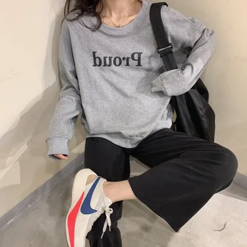 

Hong Kong Popular Brand Printed Letter Loose Hoodie