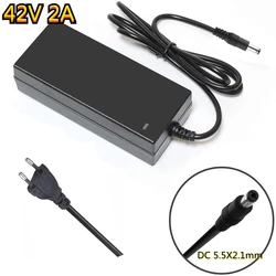 Smart Lithium Battery Charger, 42V 2A, with 5.5x2.1mm DC Plug for Electric Vehicles and Balance Wheels
