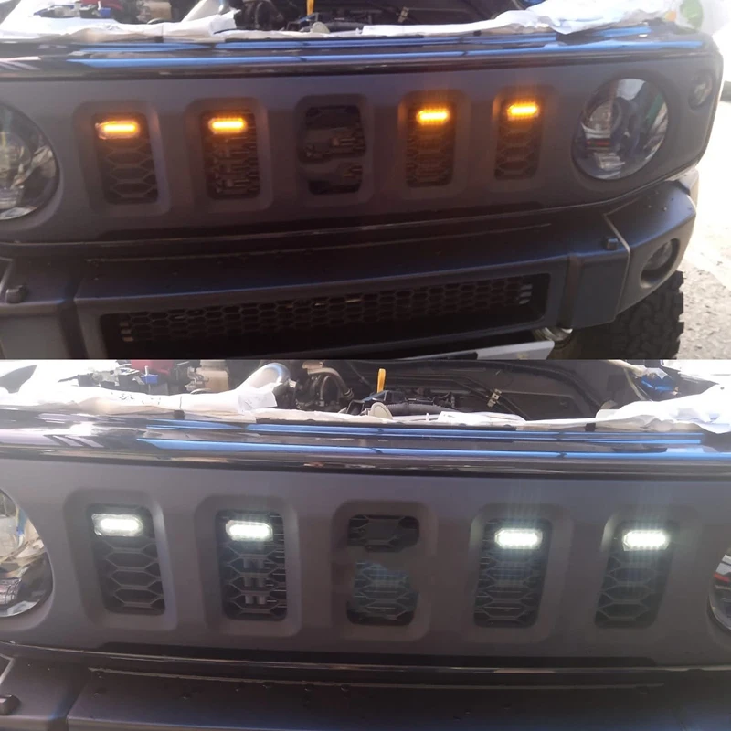 Car Accessories LED Front Grille Lights White Amber Light External Grille Lamps for Suzuki Jimny JB64 JB74 car accessories auto accessories