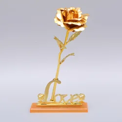 Luxurious 24K Gold - Plated Rose in Elegant Galaxy Gift Box - Perfect for Birthdays, Valentine's Day, Mother's Day, and Christmas (Gold rose - base)