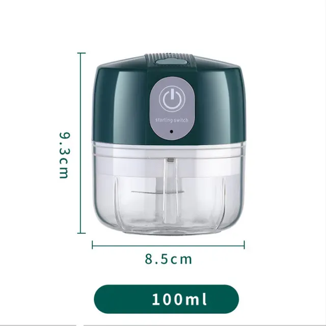 USB Crusher Masher Machine Garlic Chopper Meat grinder mini Vegetable chopper Food processor Blender Kitchen tools Meat grinder Green 100ml