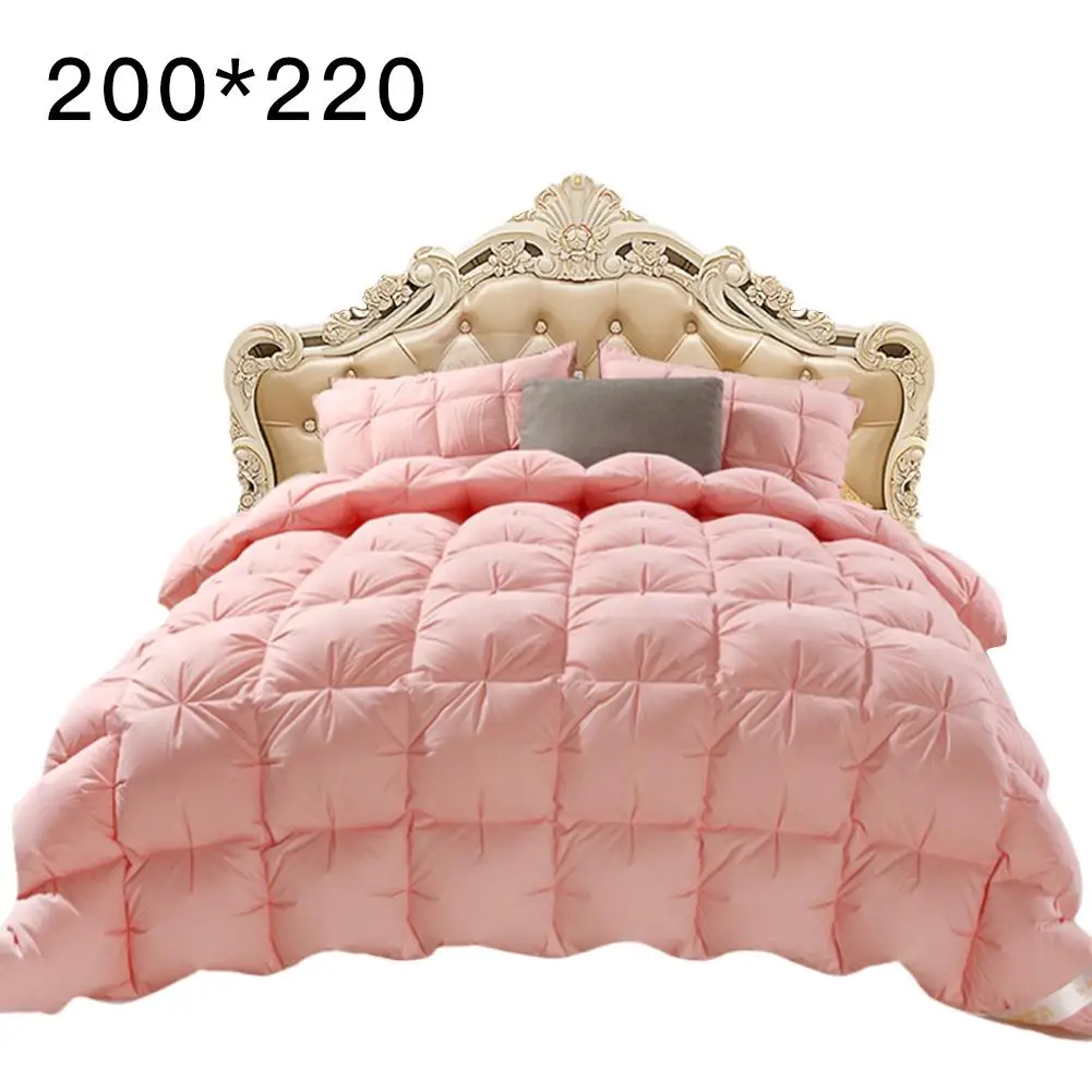 Гусиное пуховое одеяло duvets утолщение зимние одеяла хлопок покрывало король королева Твин Полный размер зимнее одеяло наполнитель - Цвет: 200x220