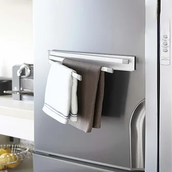

Free Of Punch Magnet Storage Rack towel storage rack Bathroom Accessories Kitchen Roll Paper Towel Storage Rack