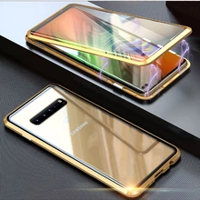 360 Magnetic Adsorption Metal Phone Case For Samsung Galaxy S8 Case S9 S10 Plus Note 10 8 9 M20 30 A10 A50 Tempered Glass Cover