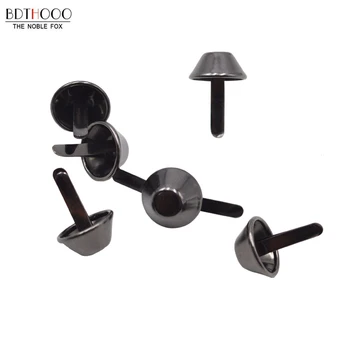 

100pcs/lot 15mm DIY Black Metal Crafts Purse Feet Rivets Studs Pierced for Leather Handbag Punk Decor Rivets Bag Shoes