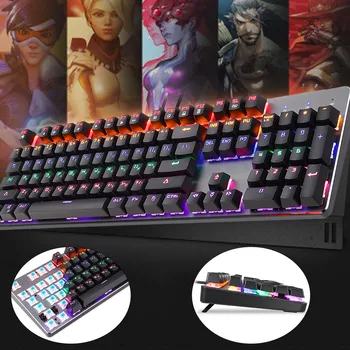 

K73 USB Gaming Keyboard Gamer Mechanical Imitation Keyboard Gaming RGB Keyboard with Backlight Ergonomic Key Board 104 Keycaps