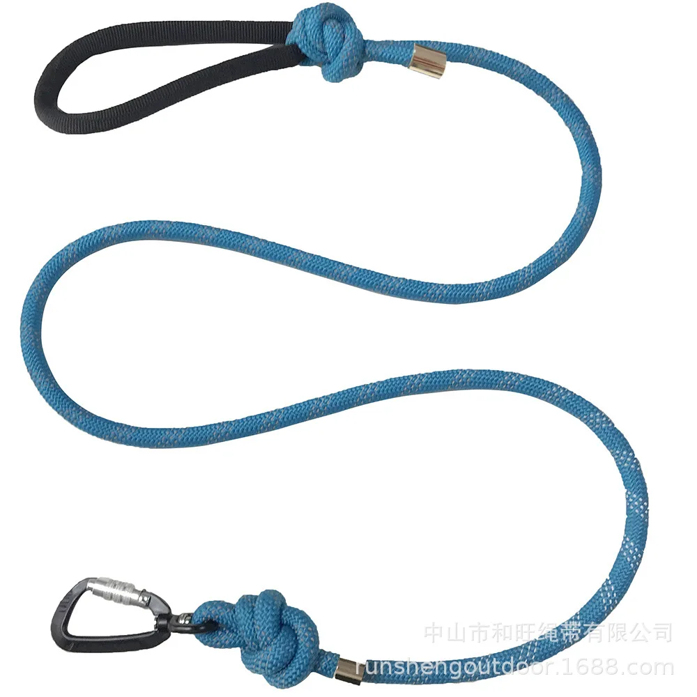 

Pet Supplies Processing Pet Dog Hand Holding Rope Reflective Nylon Weaving round Rope Carabiner-Safe Dog Leash