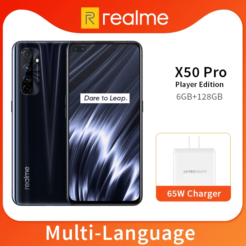 Realme X50 Pro 5G 6GB 128GB 6 44 90Hz SuperAmoled экран мобильный телефон Snapdragon 865 65W Superdart