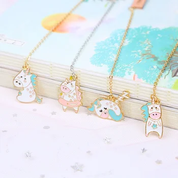

Creative Metal Unicorn Pendant Bookmark Stationery School Office Supply Tassel Book mark Escolar Papelaria Kids Gifts