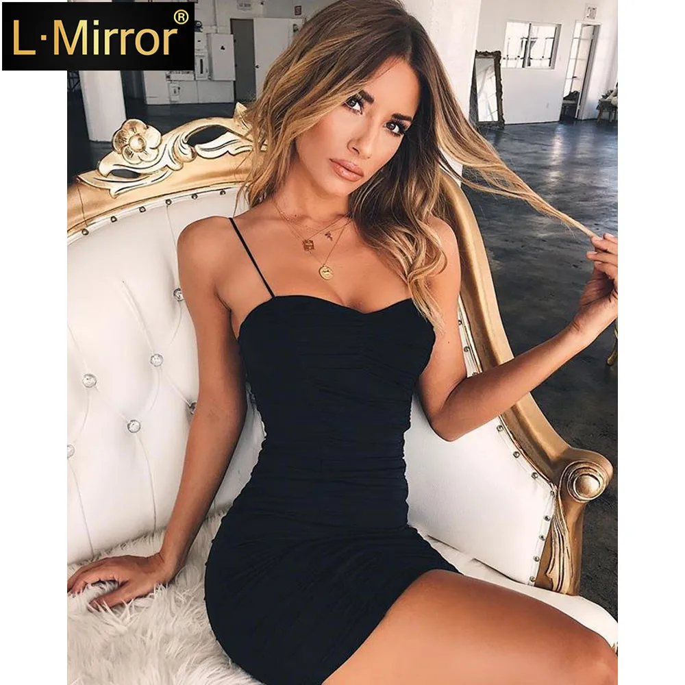 

L.Mirror 1Pcs Sexy Women Sleeveless Sling Party Cocktail Bodycon Mini Slim Dress Backless