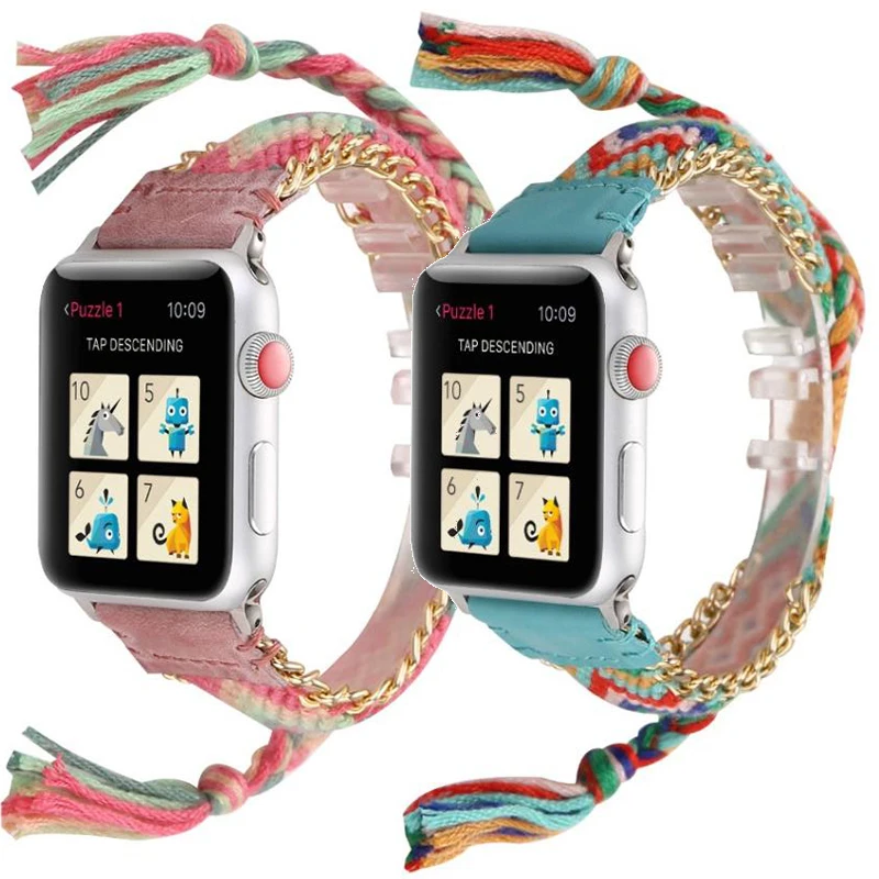 Нейлоновый ремешок для Apple Watch series 5 4 40/44 мм 38/42 сменный Браслет с регулируемой