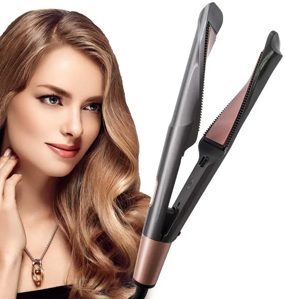 2 in 1 hair straightener and curler in one Twisted flat irons Plate