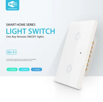 

2CH Z-wave Plus US Touch Smart Switch 2 Gang Smart Light Switch Panel US For Alexa Google Home Tuyasmart Smart Life