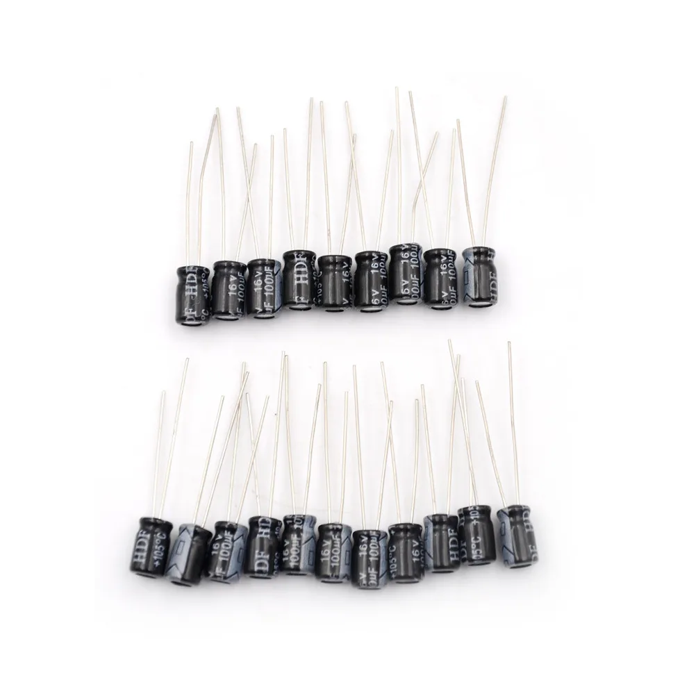20pcs/lot  16 V / 100 UF Size 5*11MM Electrolytic Capacitor 100UF 16V DC 16V 100UF Aluminum Electrolytic Capacitor