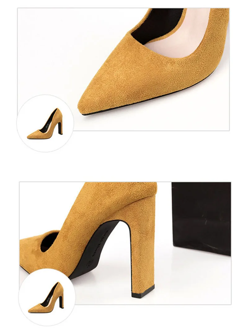 2020 Fahsion Thick Heel Pointed Toe Women Pumps High Heels Shoes Female Sexy Party Shoes Office Leisure Ladies Shoes VT707 (2)