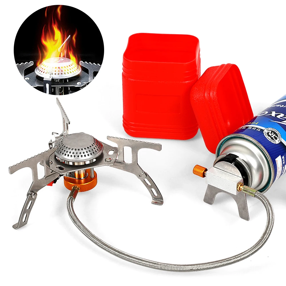 3500w Camping Gas Stove Burner Split Ultralight Cookware Burner for Outdoor Hiking Equipment Cookware Camping Split Gas Stove