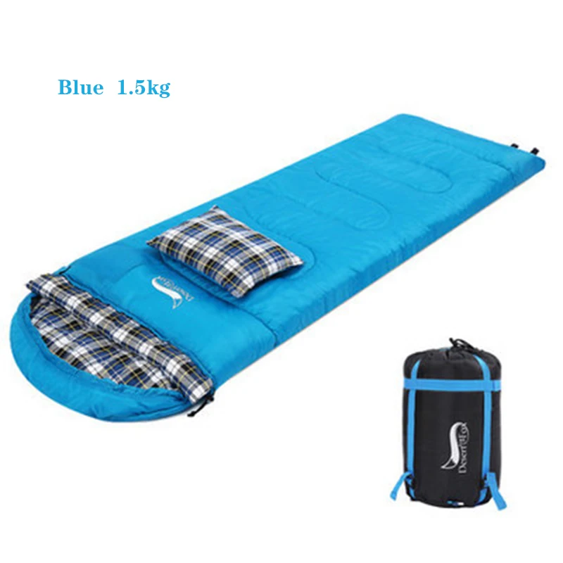 Blue 1.5kg Открытый спальный мешок s с подушкой, 4 сезона портативный альпинистский компрессионный SackAdult Кемпинг ланч-брейк спальный мешок - Цвет: Blue 1.5kg