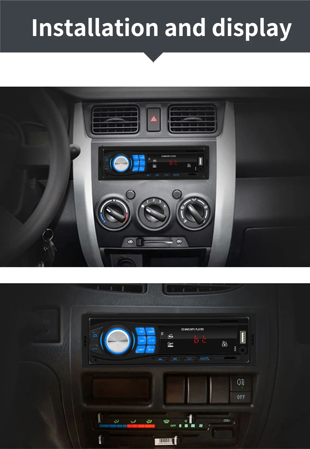 Универсальный Автомобильный MP3 плеер FM радио с поддержкой Bluetooth Типоразмер 12 В|MP4