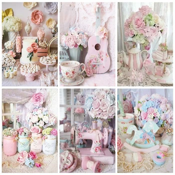 

AZQSD 5D DIY Diamond Painting Flower Full Square Drill Picture Of Rhinestones Diamond Embroidery Sale Pink Flower Wall Art