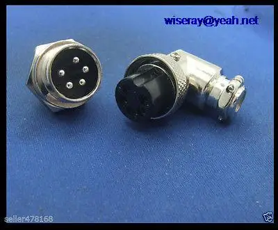 

DHL/EMS 100 set 16mm GX-16 5-Pin XLR Aviation plug Radio Right Angle Connector for Charger-A7