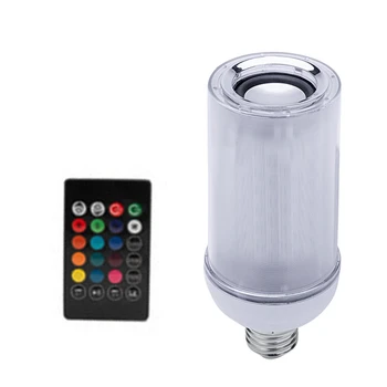 

Hot E27 9W LED Rainbow Flame Light Bulb Burning Fire Effect Party Lamp Bluetooth Speaker Remote RGB Led Light Music Lamp