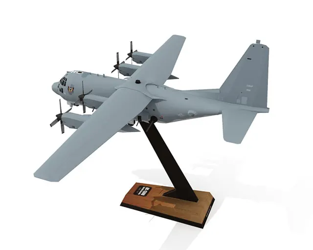 AC-130 Ghost Gunboat Transport Aircraft Papercraft 3D Paper Model Handmade Drawings Military Toy 4