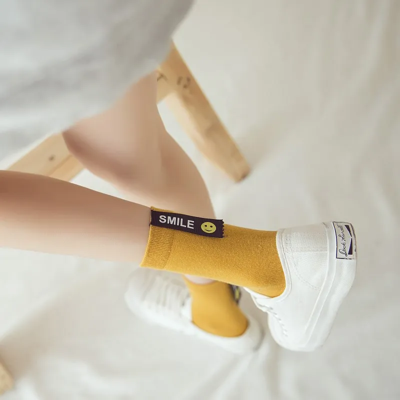 10 пар чистых носков, зимние носки с надписью «smile smiley», модные носки для влюбленных, носки для мужчин и женщин