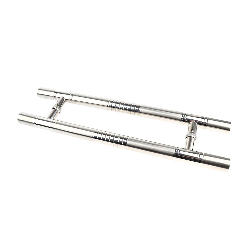 Entrance Glass Wood Gate Stainless Steel Back to Back Pull Push Door Handles H-Shape Door Handrails for Home, Shops