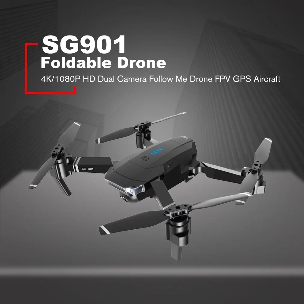 Новинка SG901 камера Дрон 4K HD Двойная камера дроны следуют за мной Квадрокоптер FPV Профессиональный длительный срок службы батареи