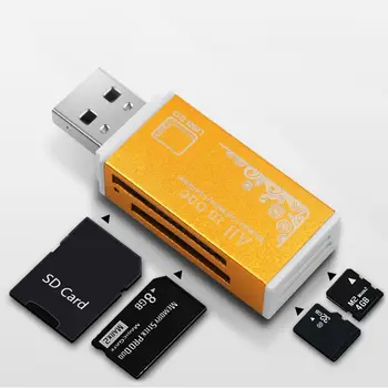 

USB Aluminum Portable 4-in-1 multi-Memory Card Reader Adapter For Micro SD Card/TF Card Reader Adapter