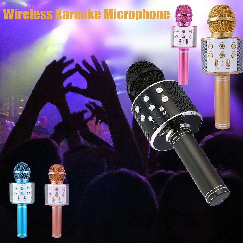 Беспроводной профессиональный Bluetooth микрофон для караоке микрофон KTV динамик музыкальный плеер Карманный микрофон пение рекордер