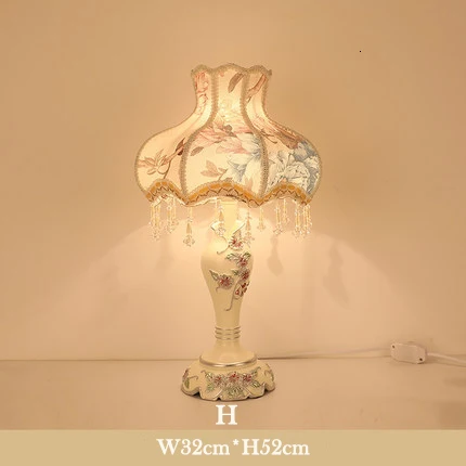 Настольная лампа, прикроватная лампа для спальни, простая, теплая, для гостиной, свадьбы, креативная, романтическая, свадебная, для украшения дома - Цвет абажура: H