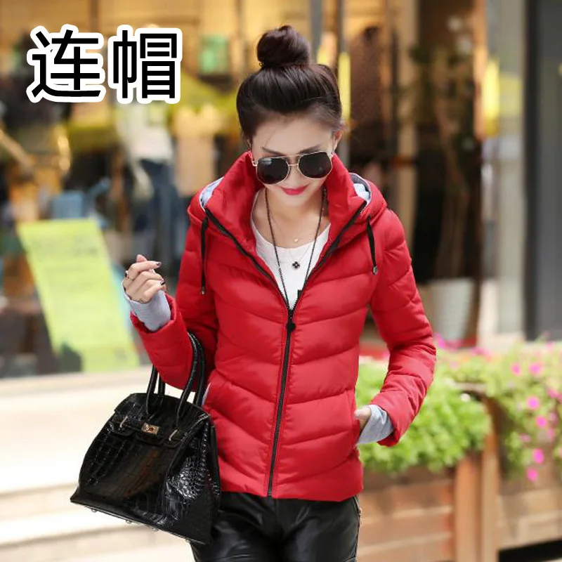 

2018 New Style Autumn And Winter Korean-style Thick down Jacket Cotton-padded Clothes Women's Hooded Short Large Size Cotton Ove